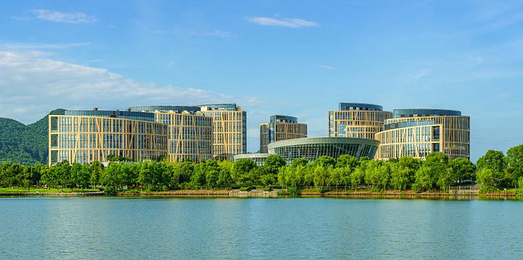 杭州滨江区白马湖公园 华数数字电视产业园 滨江区标志性建筑